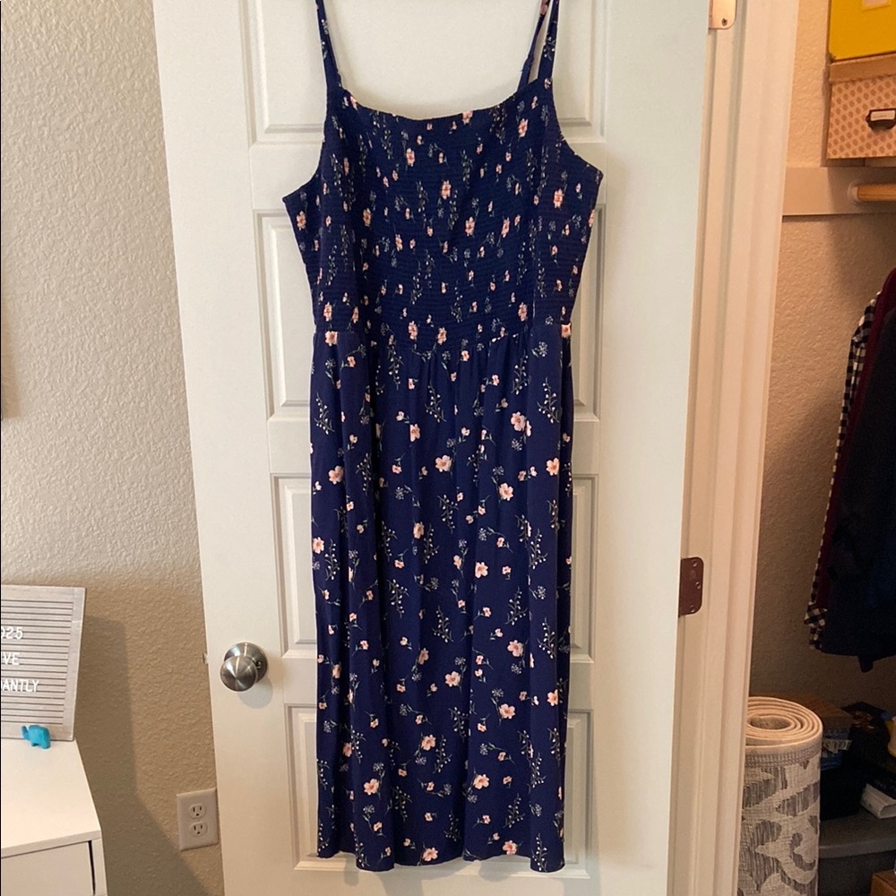 Navy floral maxi dress